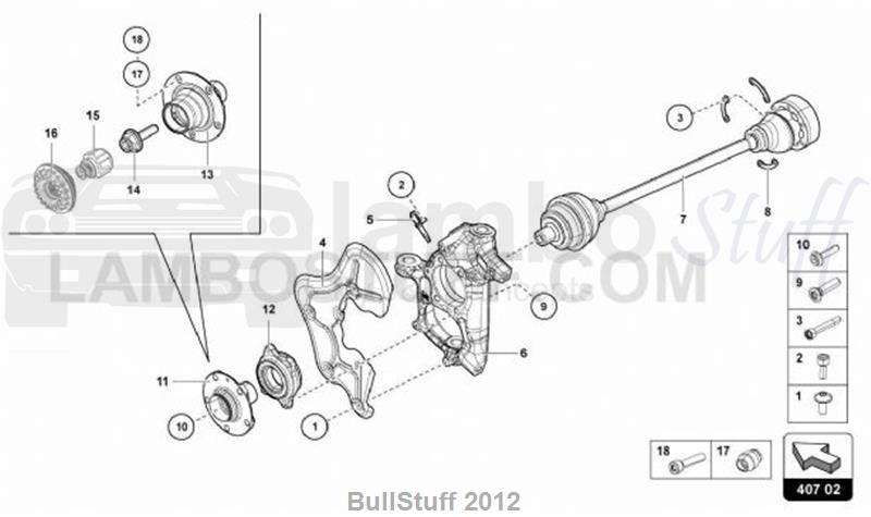 2015 Lamborghini AVENTADOR SV LP750-4 COUPE USA AXLE SHAFT (407.02.00)